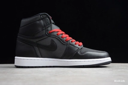 555088-060 BLACK - RETRO JORDAN RED SATIN 1 GYM HIGH 0812